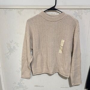 Target Cream Knit Crew Neck Sweater